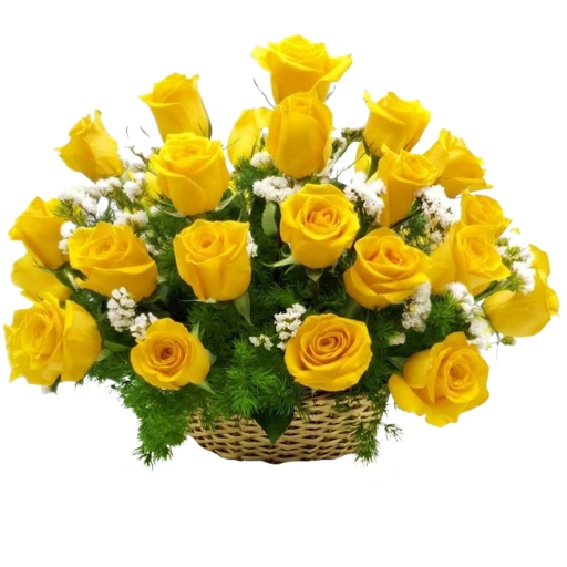 Canasta de 36 rosas amarillas importadas